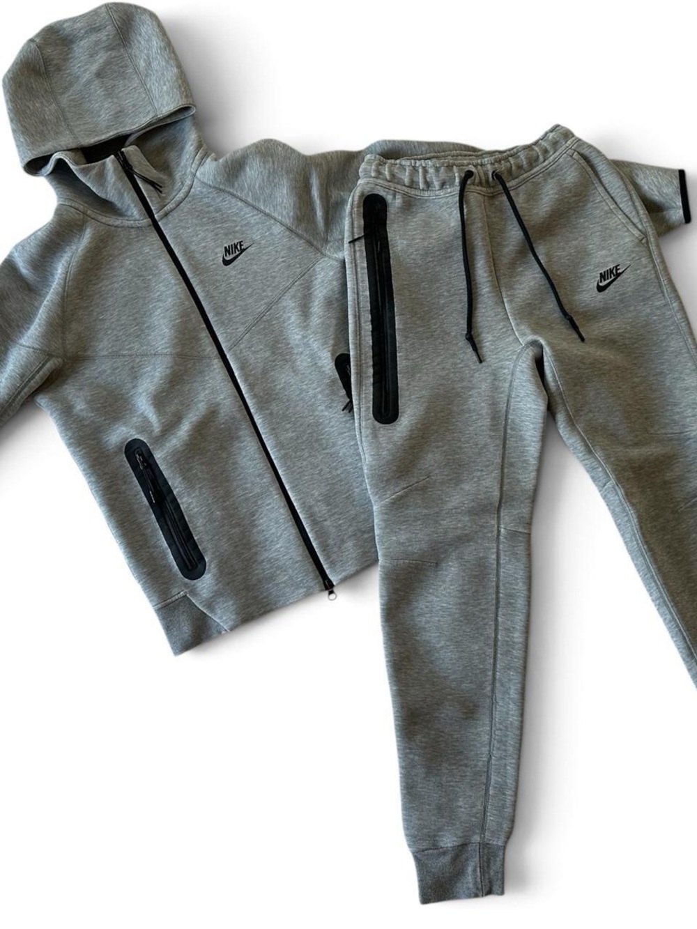 Nike Tech Fleece Hoodie Jogger Set Men’s XS Gray Full Zip Tracksuit